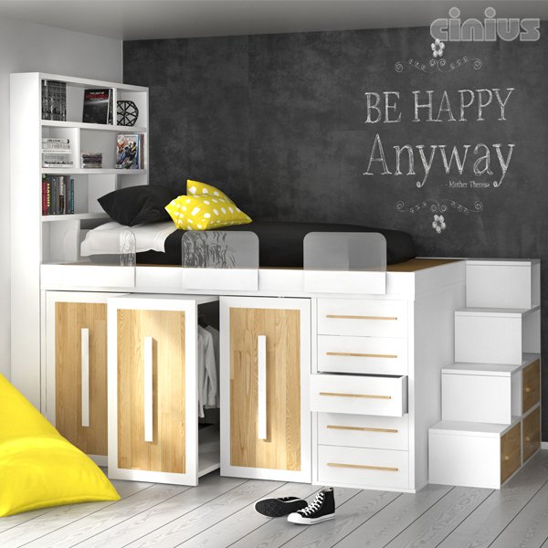 Cameretta Salvaspazio SPAZIOBED® Young Be Happy
