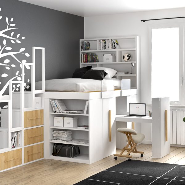 Cameretta Salvaspazio SPAZIOBED® Young ALBERO BIANCO