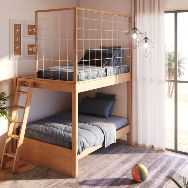 Letto a Castello Casa sull'Albero "MARE" con parapetto a rete