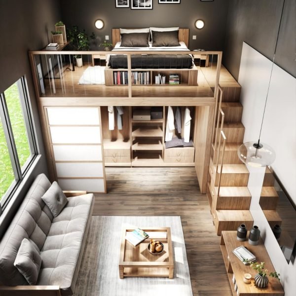 soppalco cabina armadio1 Letto a Soppalco con Cabina Armadio