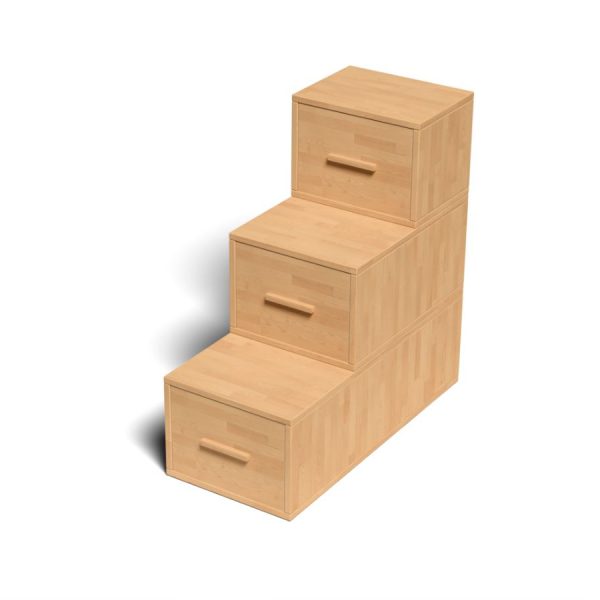 Scala a Cubi Frontale Kai con 3 Cassetti - H90xP90