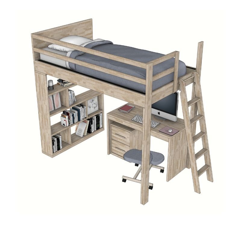 2 Letto a Soppalco Casa sull'albero "Libreria " - immagine 3